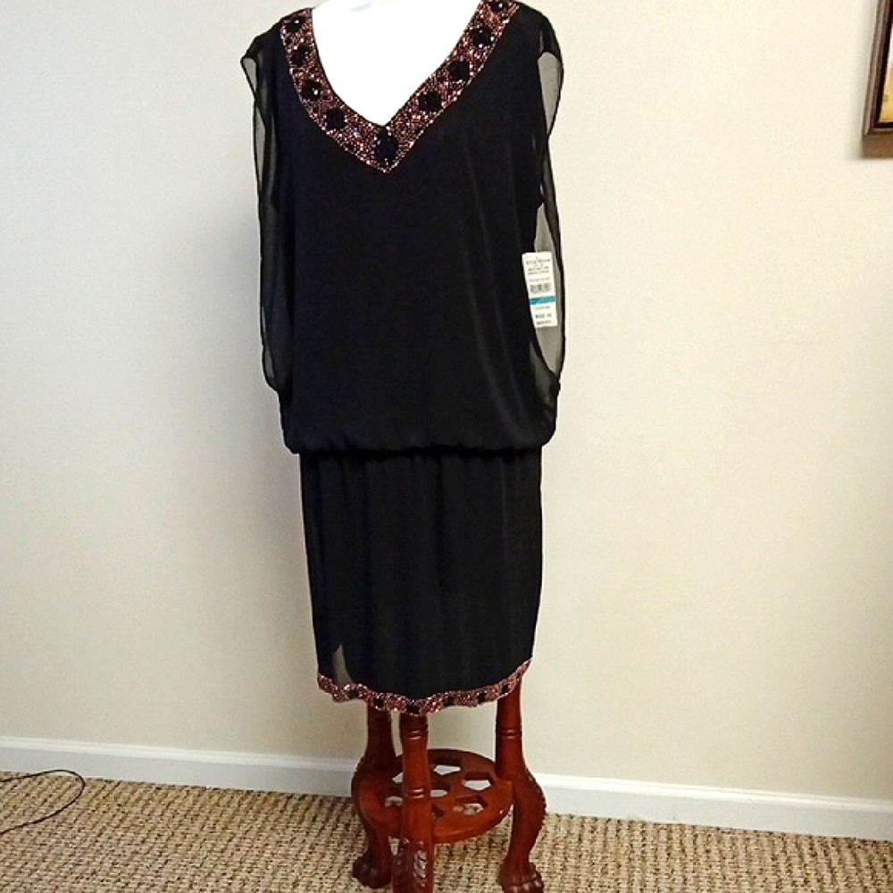 Elegant Black Beaded Women's Skirt
